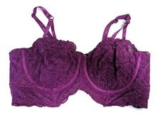 Torrid Curve Burgundy Lace Bra, Underwire Support, Adjustable Straps, Size 3X