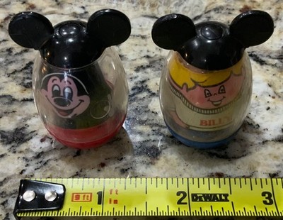 Vintage Weeble Wobbles Disney Mickey Mouse & Billy Clubhouse 1970 s Mouseketeer