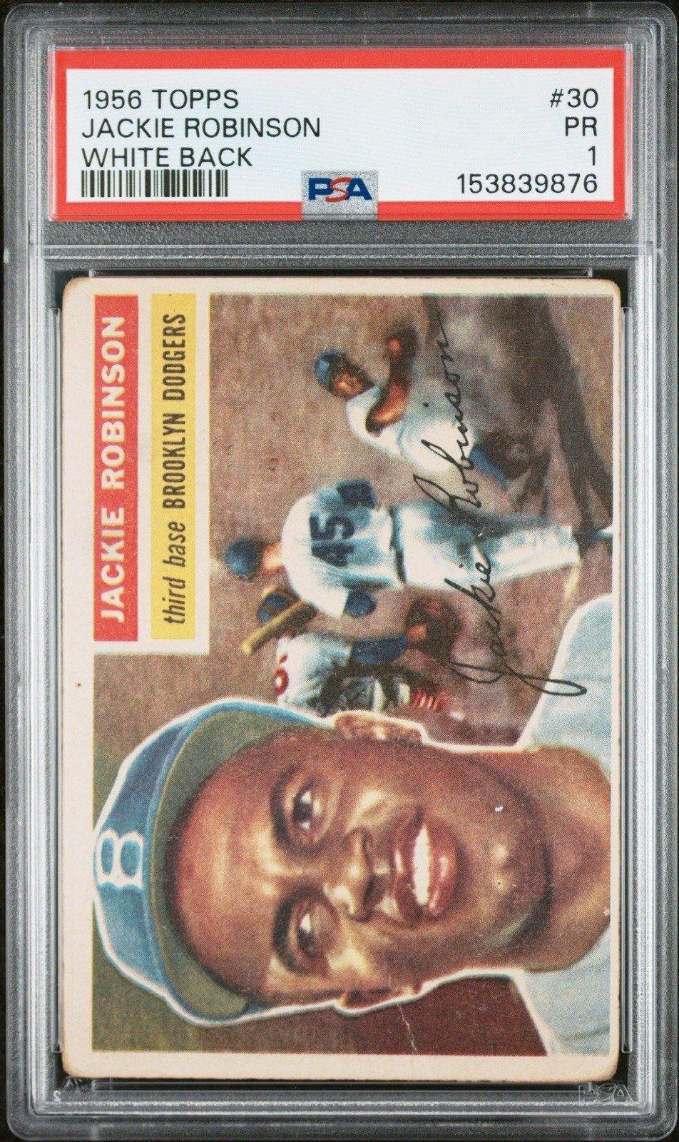 JACKIE ROBINSON 1956 TOPPS PSA 1 ! *NEW CERT. ! *ICONIC LAST PLAYING DAYS JACKIE