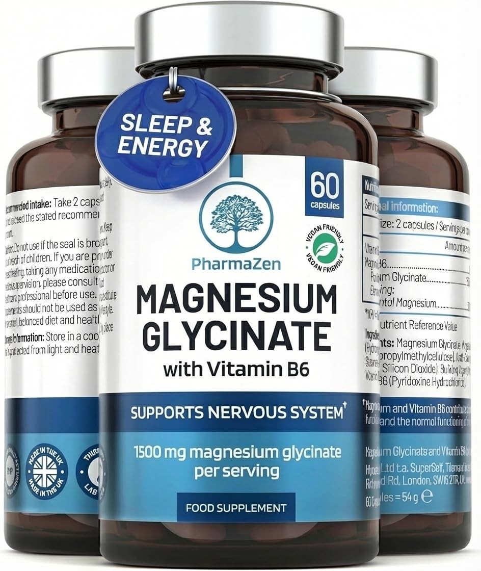 Magnesium Glycinate High Strength 1500mg 90 Capsules for Sleep Energy & - Image 3