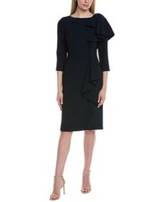 Teri Jon By Rickie Freeman 3/4 Sleeve Midi Dress Women's