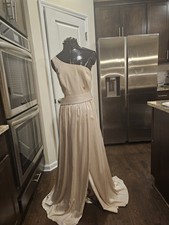 White By Vera Wang One Shoulder Creme Traditional Wedding Gown 14