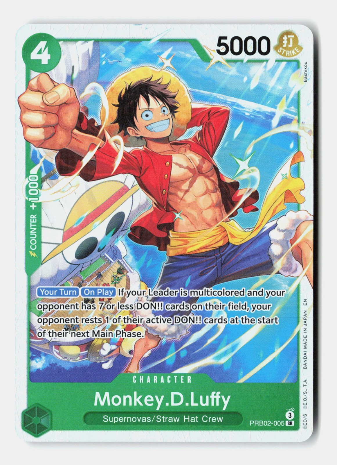 Monkey.D.Luffy Foil PRB-02 PRB02-005 One Piece Card Game NM