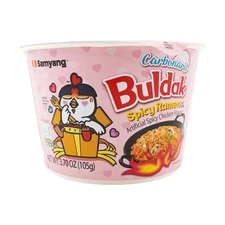Buldak Noodles Carbonara Stir-Fried Ramen Spicy Chicken Flavor Big Bowl, 3.7oz