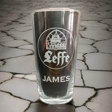 PERSONALISED ENGRAVED LEFFE PINT GLASS WITH YOUR NAME / MESSAGE BIRTHDAY GIFT