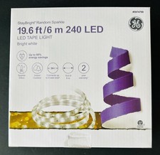 GE StayBright Random Sparkle LED Tape Light 19.6 ft, 240 LED's - Bright White