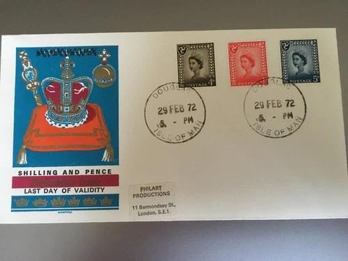 GB STAMPS RARE FIRST DAY COVER 1972 ISLE OF MAN LAST DAY OF VALIDITY