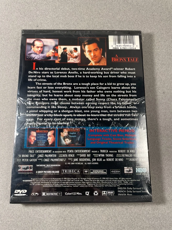 A Bronx Tale DVD Robert De Niro Original Snapcase Release in Brand NEW Condition - Image 2 of 3