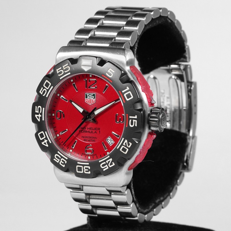 TAG Heuer Watch Formula 1 Professional 200M WAC1113-0 Red Silver Quartz Men's image 6