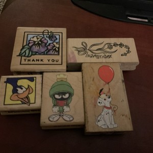 Vintage Rubber Stamp Lot Rubber Stampede Woody Woodpecker Marvin Martian
