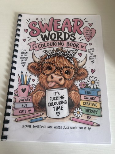 Adult Swear Word Colouring Book Handmade Anxiety Stress Relax Stress Relief