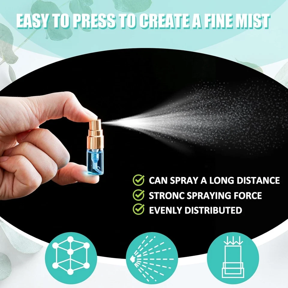 Zhehao 50 шт. мини-спрей бутылки 2 мл прозрачные стеклянные флаконы для духов заправляемые - Изображение 4 из 4