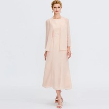 Elegant Mother of the Bride Dresses Chiffon Sequin Pleats Beading Customized