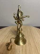 Ganpati Hand-Etched Pure Brass Bells Hanging Indian for Temple Hanging Bells ...