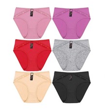 Women's Stretch Briefs Solid Cotton Blend Lace Panel Panties 12 Pack
