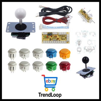 SJJX DIY Arcade Game Button and Joystick Controller Kit for Rapsberry Pi and ...