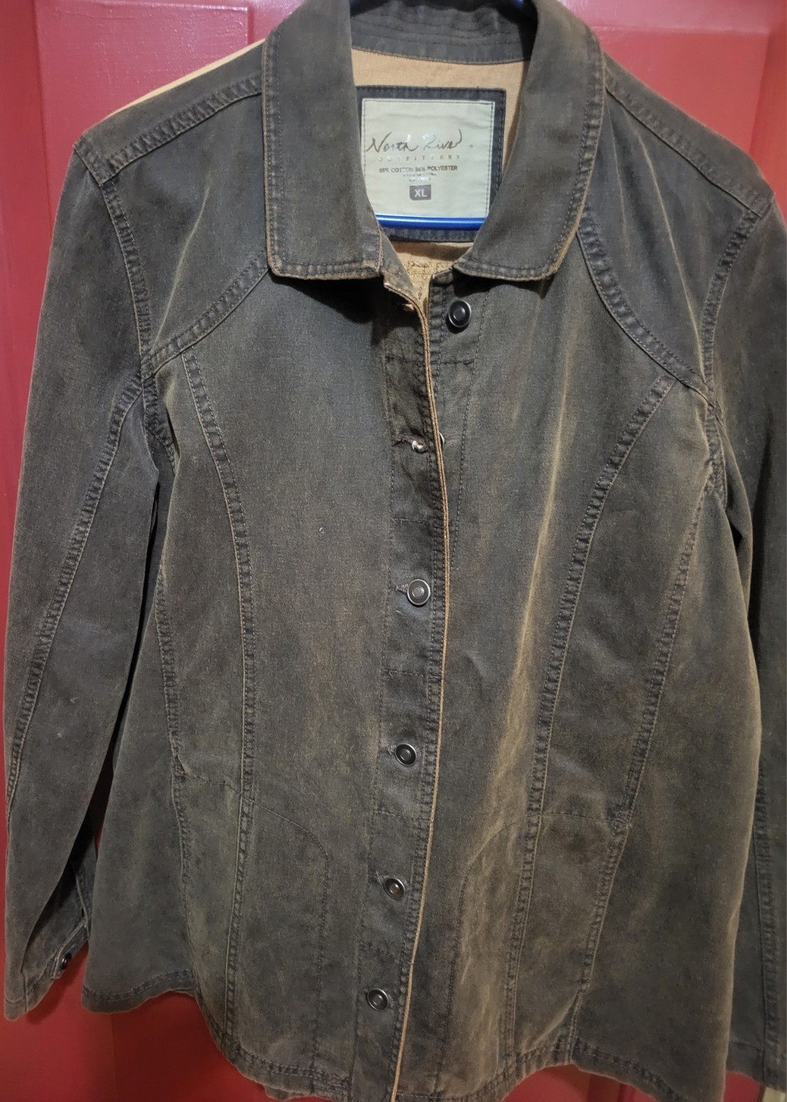 North River Collared Button-Up Jacket Brown Mid-L… - image 7