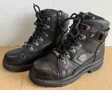 Harley Davidson Women's Ester Black Motorcycle Leather Boots D87072 - Size 8M