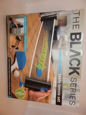 Black Series Retractable Table Tennis Ping Pong Equipment Set. NEW BOX HAS WARE