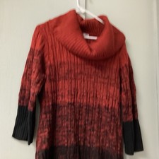 New Sandra Darren Womens Rustic Black Sweater Dress Size Large Long Sleeve Cowl