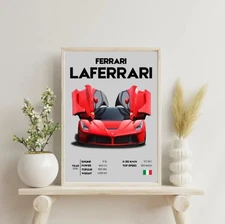 Ferrari LaFerrari Poster | Hypercar Printable Wall Art | Supercar