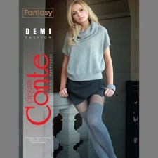 Conte Demi style quality semi-opaque tights 50 den hosiery black grey grafit
