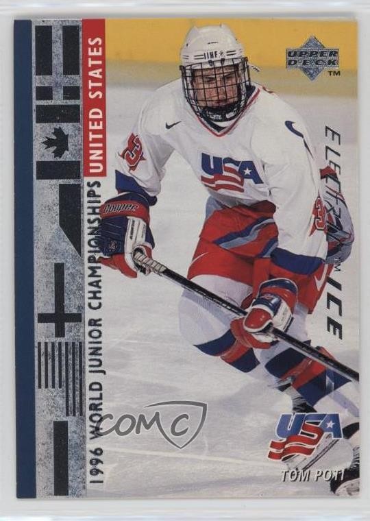 1995 Upper Deck World Junior Champions Electric Ice Tom Poti #568 Rookie RC et0