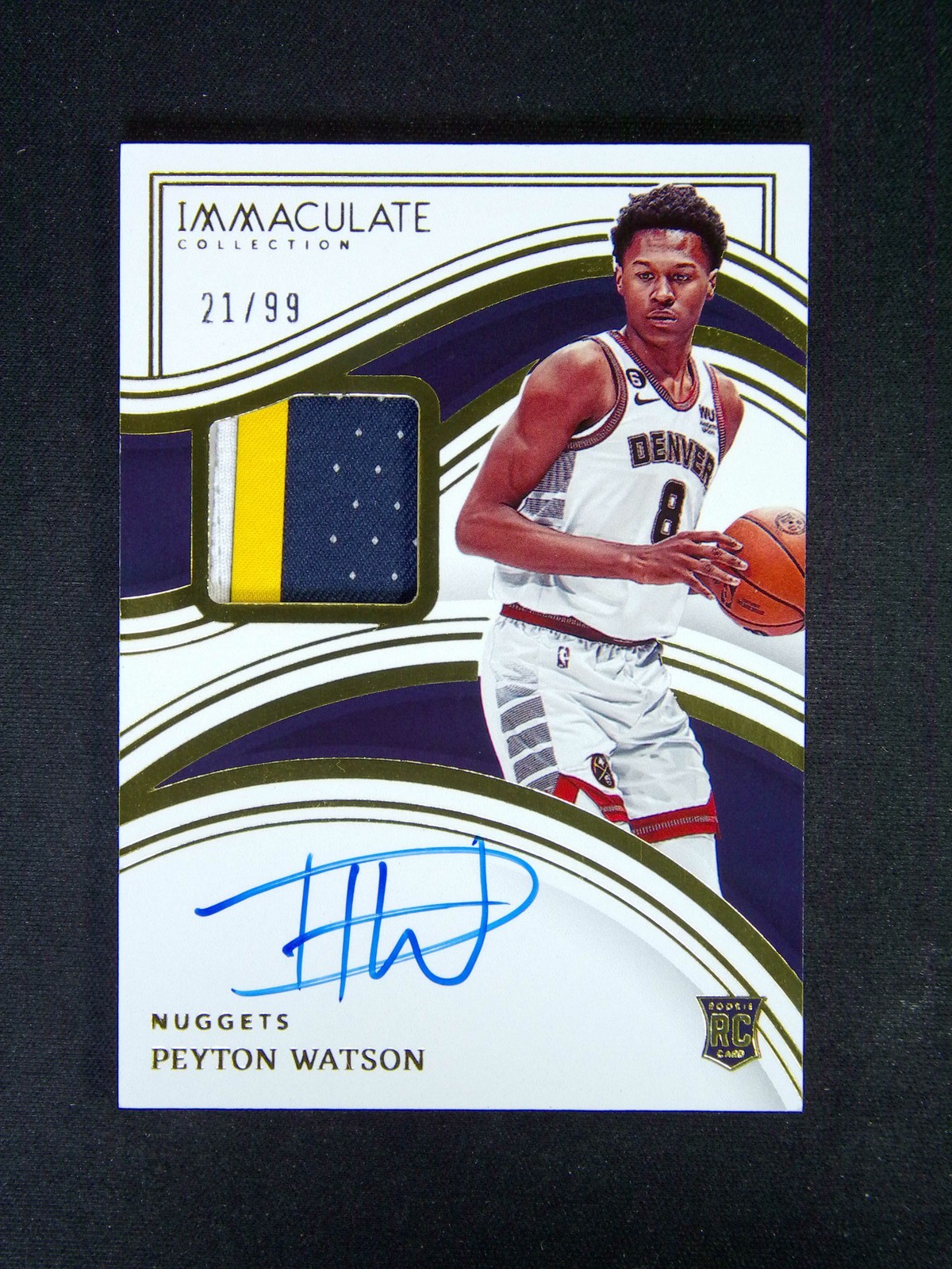 2022-23 Immaculate Collection Peyton Watson #110 RC Auto Patch /99 RPA