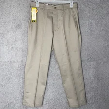 NWT DOCKERS Khaki Pants Men 34x29  Flat Front Relaxed Fit Stain Defender
