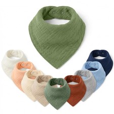 Muslin Baby Bandana Bibs 100 Cotton Soft Absorbent Drool Teething Set
