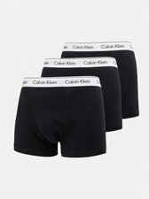 Image of Men's Calvin Klein CK 3 Pack Trunk Boxer Brief, ALL BLACK WHITE BELT