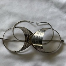 Vintage Wilson Metal Safety Googles Eye Glasses In Tin Case WWII Era Steam Punk