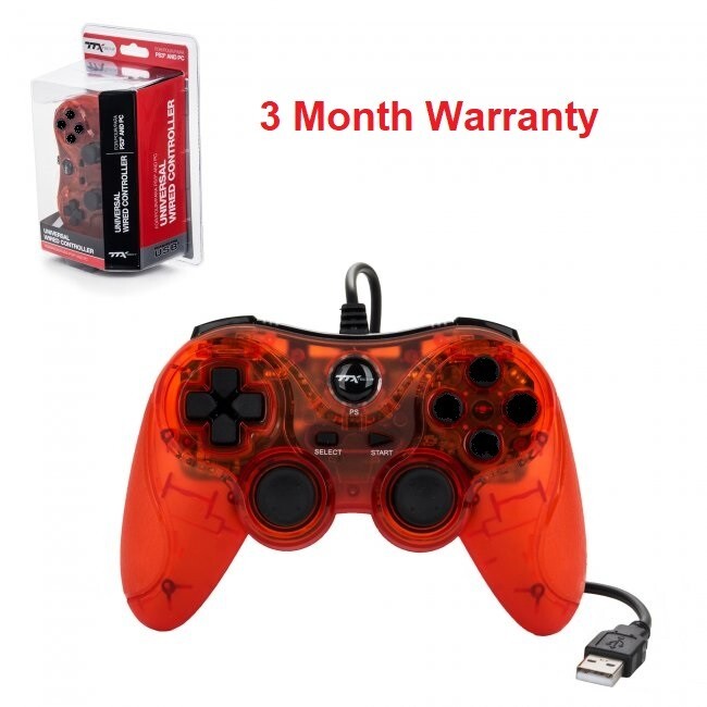 TTX Tech PC and PlayStation 3 PS3 USB Wired Controller RED Brand