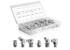 110Pcs Grease Fittings Kit SAE Grease Fitting Assortment: 1/4 1/8 Straight 45