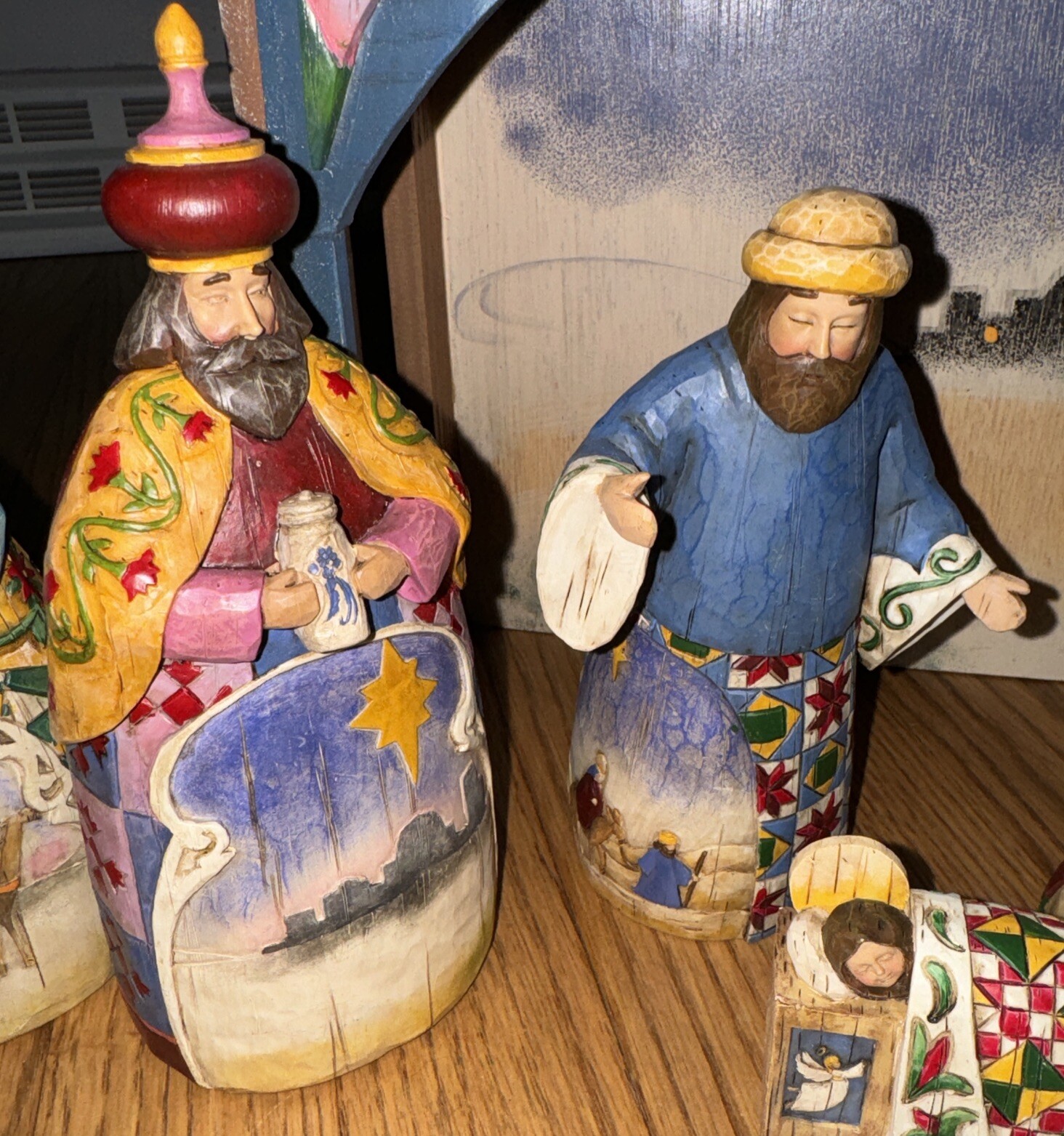 2003 Jim Shore Nativity Set w/ Manger Heartwood Creek 10 Piece