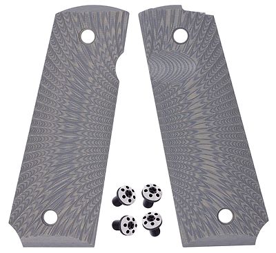 1911 G10 Grips Silver GK3 full size +  Dots design Torx grip screws, 1911 grips