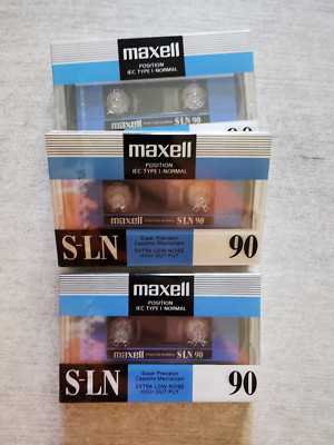 3 Cassettes Audio Vierges Maxell S-LN 90 Minutes - Sous Blister - Neuf