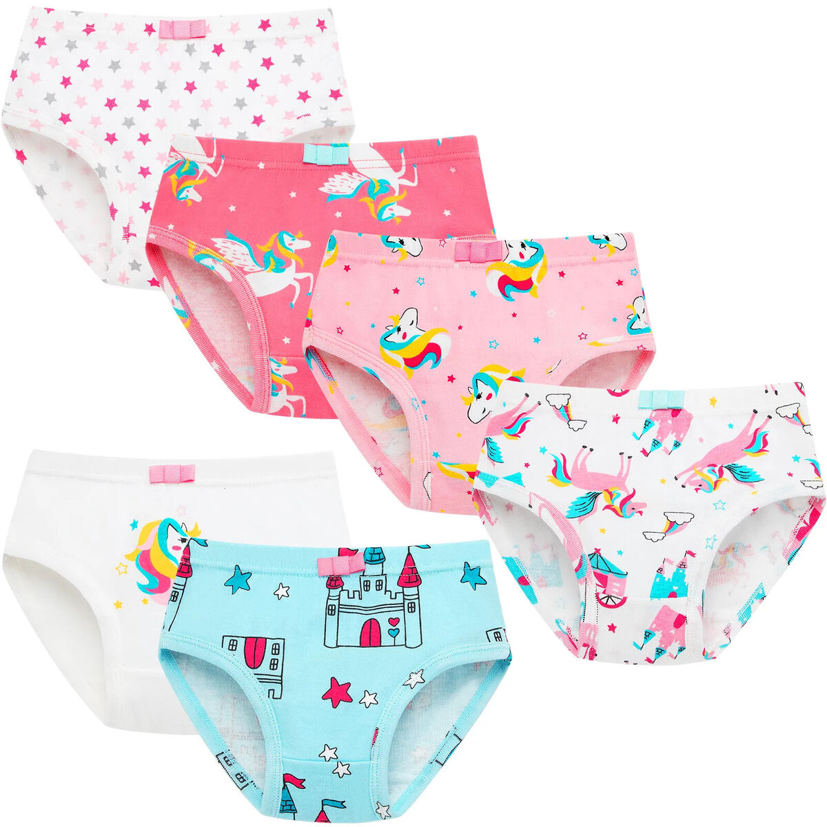 Soft Cotton Briefs for Girls 1-10 Years - Pack of 6