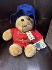 Paddington Bear Plush Red Coat Blue Hat Eden Toys Tags Darkest Peru Vtg