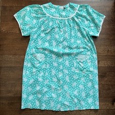 Kelly Reed Light Teal White Floral Print Snap Front Robe Size 24W