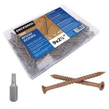 Wood Screws 9 x 2-1/2" 92pcsApprox Tan Ruspert Coating Exterior Deck Screws ...
