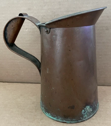 Vintage COPPER / BRASS Pitcher Neat Handle