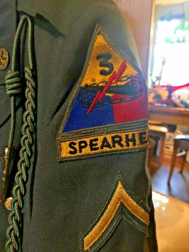 1960s Army Uniform 3rd Armored Div w/ 6th Field Artillery pin cord scarf pants - Foto 2 di 9