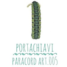 Portachiavi Paracord intrecciato di tipo militare, Handmade con moschettone 2