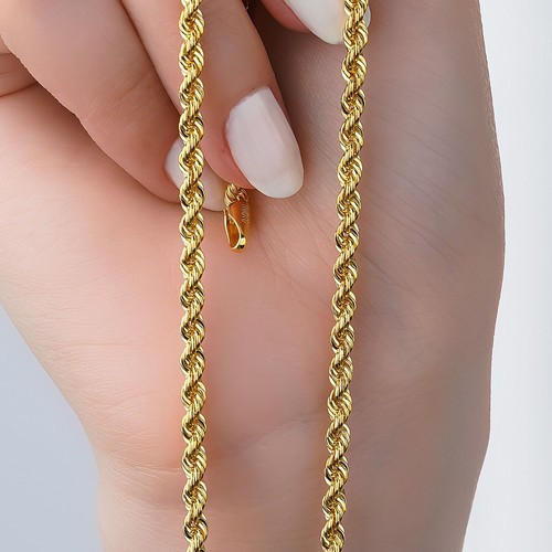 2.8mm Rope Chain Necklace 14K All Real 