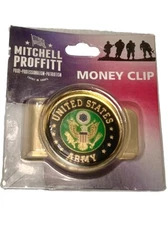 Vintage,New Mitchell Proffitt Company United States Army Money Clip Gold Tone