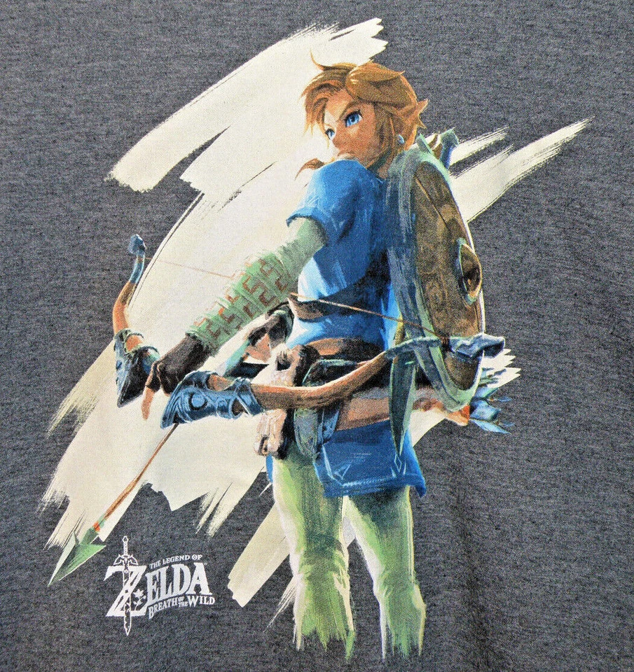 Legend Of Zelda Breath Of The Wild T-Shirt Nintendo Gray Size Wm MEDIUM* NEW tag - Image 2 of 4