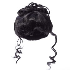 Group of 3 Antina's Black Up Swept Curly 13" Doll Wigs