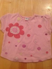 Babble Boom Girls Pink Floral T Shirt Age 9-12 Months