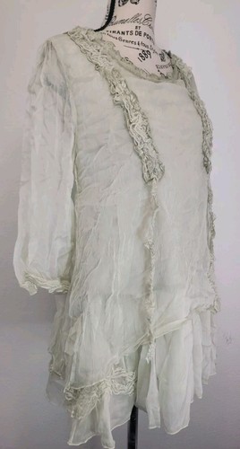Pretty Angel Mini Dress S Silk Blend Ruffled Artsy Whimsygoth Fairy Grunge Boho - Picture 8 of 15